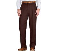 Chums Men's Stretch Waist Formal Smart Work Trousers Elasticated Waist Brown