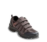 Chums Men's Walking Shoes Wide Fitting Triple Strap Touch Fastening for Comfort Rugged Outsole Brown 7 UK