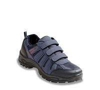 Chums Men's Walking Shoes Wide Fitting Triple Strap Touch Fastening for Comfort Rugged Outsole Navy 7 UK