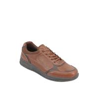 Chums Men's Wide Fit Lace Up Trainers, Comfortable & Slip Resistant G Fit with Cushioned Ankle Support Brown 8