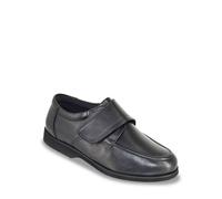 Wide Fit Touch Fasten Leather Shoe Chums Black 7