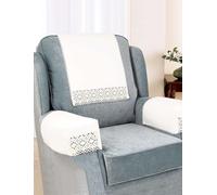 Chums Non Slip Cotton Lace Armcaps Pair with Free Chair back Cream Arm Caps