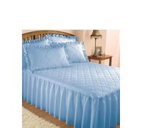 Chums Plain Quilted Bedspread with Pillow Shams sold separately Blue Small Double