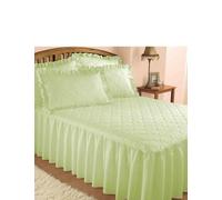 Chums Plain Quilted Bedspread with Pillow Shams sold separately Green Single