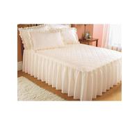 Chums Plain Quilted Bedspread with Pillow Shams sold separately Ivory Single