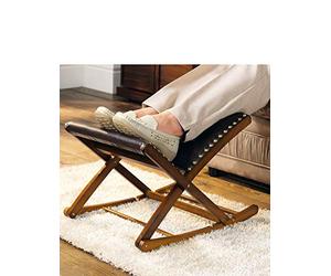 Chums Rocking Footstool Solid Wood Adjustable Foot Rest Stylish & Comfy Rocking Footrest Mahogany