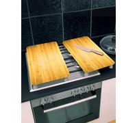 Set Of 2 Universal Gas Electric Induction Hob Stove Covers Chopping Chums Brown One Size