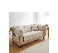 Chums Sofia Quilted 3 Seater Cover Protector | Leaf Design, Protects from Spills, Stains & Pet Mishaps, Easy Install, Durable Design