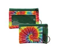Chums Surfshorts Wallet - Lightweight Minimalist Wallet with Zipper and Transparent ID Window - Water Resistant with Key Ring, Colourful, 4.5" x 3", Minimalist