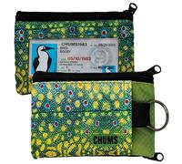 Chums Surfshorts Wallet - Lightweight Slim Wallet w/RFID Blocking Card - Zippered, Minimalist Wallet w/Key Ring - Patterns, Brook Trout, 3" x 4.5"