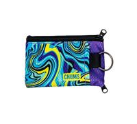 Chums Surfshorts Wallet - Lightweight Slim Wallet w/RFID Blocking Card - Zippered, Minimalist Wallet w/Key Ring - Tie Dye Pattern, Trip, One Size, Classic