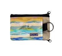 Chums Surfshorts Wallet - Lightweight Slim Wallet with RFID Blocking Card & Clear ID Window - Zippered, Water Resistant w/Key Ring (Daybreak)