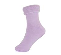 Chums Women's Brushed Fabric Bedsocks in Lilac Chums Lilac One Size