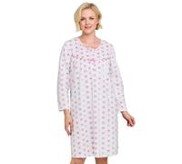 Chums Women's Brushed Fleece Nightdress - Super Soft Long Sleeve Winter Nighty with in Pink | Size: 24-26 Chums Pink 24-26