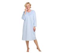 Chums Women's Brushed Fleece Print Nightdress Supersoft Long Sleeve Warm Winter in Blue | Size: 20-22 Chums Blue 20-22