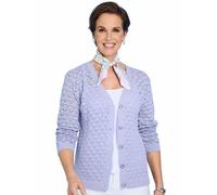 Chums Ladies Pointelle Knit Button-Up Cardigan - Lightweight Summer Sweater Lavender 18-20