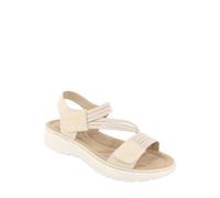 Chums Ladies Dr Keller Women's Elastic Strap Touch Fasten Wide E Fit Sandals Cushioned Comfort Footbed Beige 5