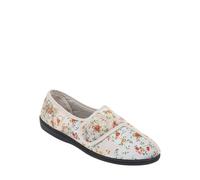 Chums Ladies Dr Keller Floral Print Touch Fasten Slipper Grey 6