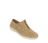Dr Keller Zip Front "E Fit" Leisure Shoe Chums Taupe 7