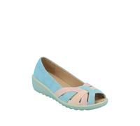 Chums Ladies EE Wide Fit Lattice Work Wedge Sandals - Dr Lightfoot Cushioned In-Sock Summer Shoes, Man-Made, 1.5" Heel