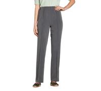 Chums Ladies Figure Flattering Trousers Fully Elasticated Comfort Pull-On Pants with Pintuck Stitch Grey 16 Short