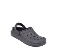 Chums Ladies Wide Fit Fleece Lined Clog Cosy Indoor & Outdoor Slip-On Lightweight Clogs Black 6