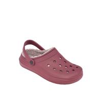 Chums Ladies Wide Fit Fleece Lined Clog Cosy Indoor & Outdoor Slip-On Lightweight Clogs Burgundy 8