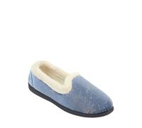 Chums Women's Fleece Lined Star Print Slippers, Towelling Textile & Cosy Thermal in Blue | Size: 6 Chums Blue 6