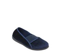 Chums Women's Glitter Dot Velour E Fit Slippers with Elastic Gusset, Cosy Fit & in Navy | Size: 4 Chums Navy 4