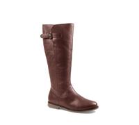 Chums Ladies Leather Zip Boots with Sherpa Fleece Lining, Adjustable Buckle, and Side Zip - Warm and Stylish Winter Footwear Brown 8 UK