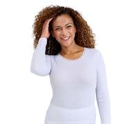 Chums Women's Pointelle Thermal Long Sleeve Vest in White | Size: 22-24 Chums White 22-24