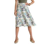 Chums Women's Print Elasticated Waist Skirt in Ivory | Size: 18R Chums Ivory 18R