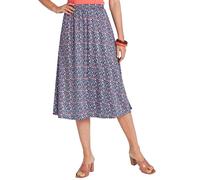 Chums Ladies Floral Print Skirt with Easy Pull-On Elasticated Waist Petite (25") & Regular (27") Length Navy Coral Print 20 Petite