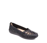 Chums Ladies Slip On Shoes Stylish Cut Out Design with Comfortable Cushioned Insole Breathable Design Flexible Sole Black 7 UK