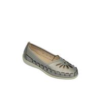 Chums Ladies Wide Fit Slip On Cut Out Shoe Pewter 5 UK