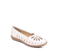 Chums Ladies Wide Fit Slip On Cut Out Shoe White 4 UK