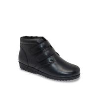 Chums Ladies Leather Thermal Lined Touch Fasten Boot Wide Fit Fleece Lined Easy Touch Fastening Durable Outsole Black 6 UK