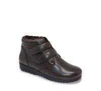 Chums Ladies Leather Thermal Lined Touch Fasten Boot Wide Fit Fleece Lined Easy Touch Fastening Durable Outsole Brown 6 UK