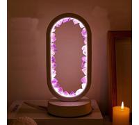 ChumTa Natural Crystal Lamp, Three Light Modes, Adjustable Brightness, USB Port Power Supply (White Oval Amethyst)