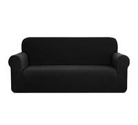 CHUN YI 1 Piece Rhombus Sofa Covers Stretch Fabric Settee cover Furniture Protector for Sofa, 3 seater Sofa Slipcover for Living Room, Polyester Durable Spandex Fabric (Sofa, Black)