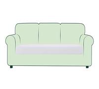 CHUN YI Stretch Sofa Seat Cushion Cover, Fitted Sofa Couch Cushion Covers Furniture Protector, Checks Jacquard Spandex Fabric (Sofa, White)