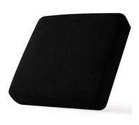 CHUN YI Stretch Sofa Seat Cushion Cover, Fitted Sofa Couch Cushion Covers Furniture Protector, Checks Jacquard Spandex Fabric (Chair, Black)