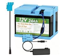 CHUNCAIL 12V 24Ah Lithium Battery for Peg Perego Children's Vehicles with Charger and Adapter Cable