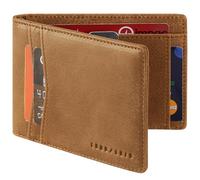 CHUNCHIU Wallet for Men, Genuine Leather RFID Blocking Purse, ID Credit Card Holder Coin Cash Pocket Photo Window Men's Wallet Gift for Him, 19 Yellow Brown, 4.5 x 3 x 0.6 Inch, Casual