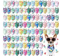Chunful 100 Pieces Dog Bandanas Bulk Summer Pet Bandanas Pack Triangle Scarf Bib Kerchief Set for Small Large Dog Costume Accessories Decoration(19.7 x 13.8 x 13.8,Fruit)