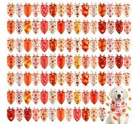 Chunful 120 Pcs Fall Bandanas for Dogs Autumn Dog Bandanas with Maple Leaves Pumpkin Patterns Soft Bibs Adjustable Triangle Doggie Scarf for Small Medium Large Pet Costume 25.6 x 17.7 x 17.7 inch
