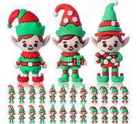 Chunful 15 Pcs Smooth Christmas Mini Elf Figures Tiny Elves Figurines to Hide Small Gnomes Goodie Bag Fillers Miniatures Winter Xmas New Year Holiday Party Favors Decorations