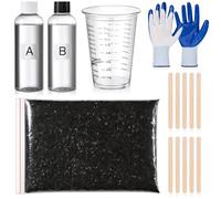 Chunful 1lb 1/4 Chopped Carbon Resin Kit, Including Epoxy Resin, Cup, Rod, Gloves, for Making Forged Composites for Automotive, Marine, Motorcycles, Phone Cases, Knife Handles, Gun Stock and Art