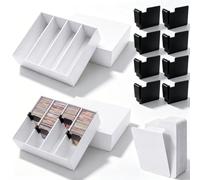 Chunful 2 Pack 3200 Count Trading Card Storage Box Collector Bulk with 4 Row 8 Clip-on Dividers and 60 Cardstock Bookmarks with Foldable Tabs for TCG Baseball Sports Cards