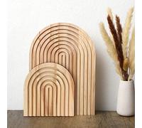 Chunful 2 Pcs Decorative Wood Cutting Board Wooden Board Rainbow Shaped Wood Serving Board Boho Cutting Board Decor Serving Trays for Home Kitchen Decoration (Pine, Wood Color)